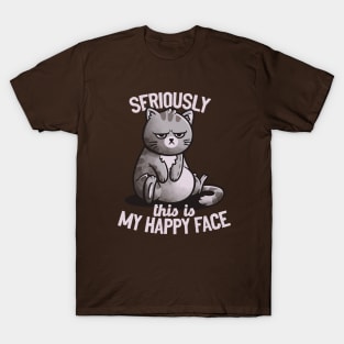 This Is My Happy Face Cute Funny Cat Gift T-Shirt